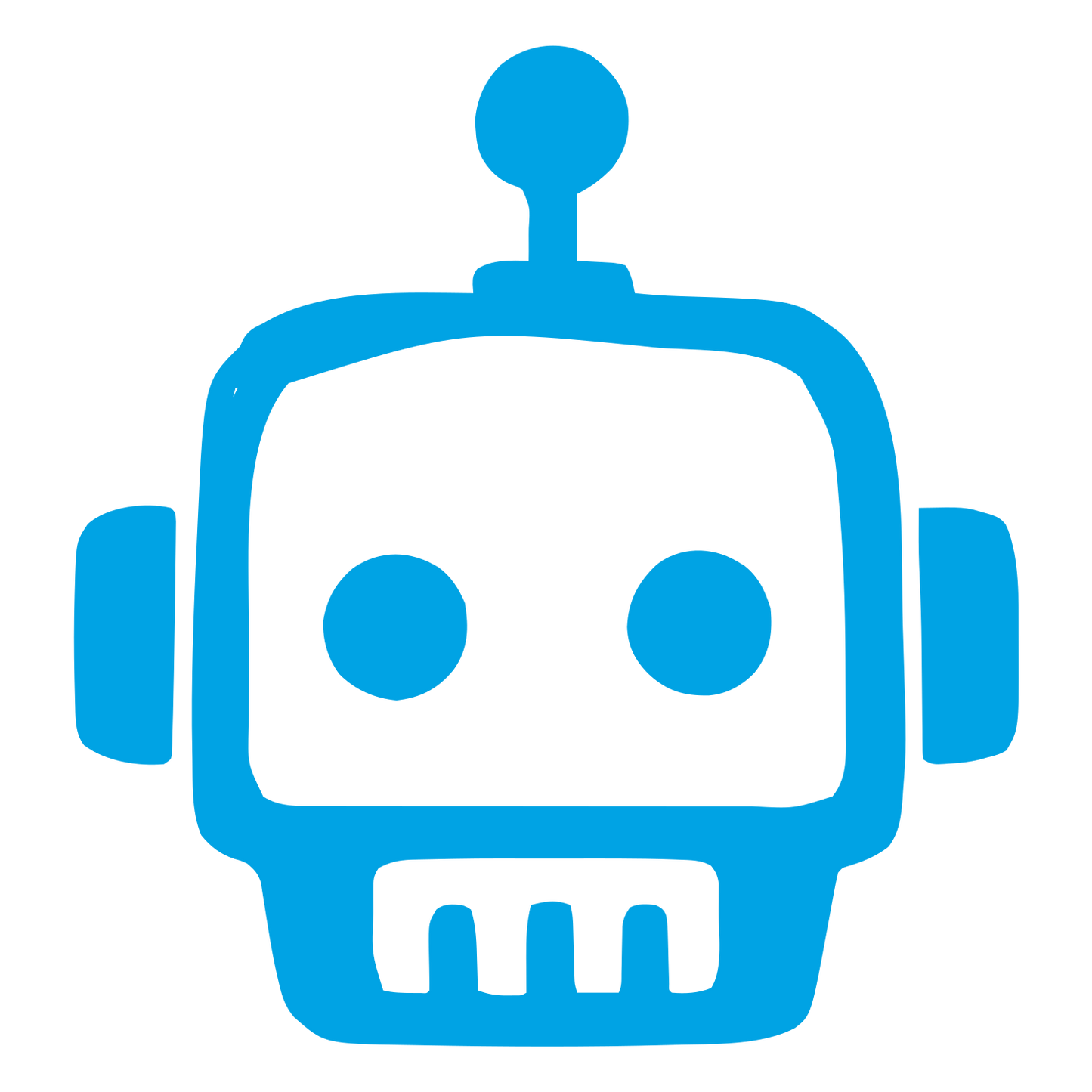 Hand-Drawn Robot Head Logo #00a3e4