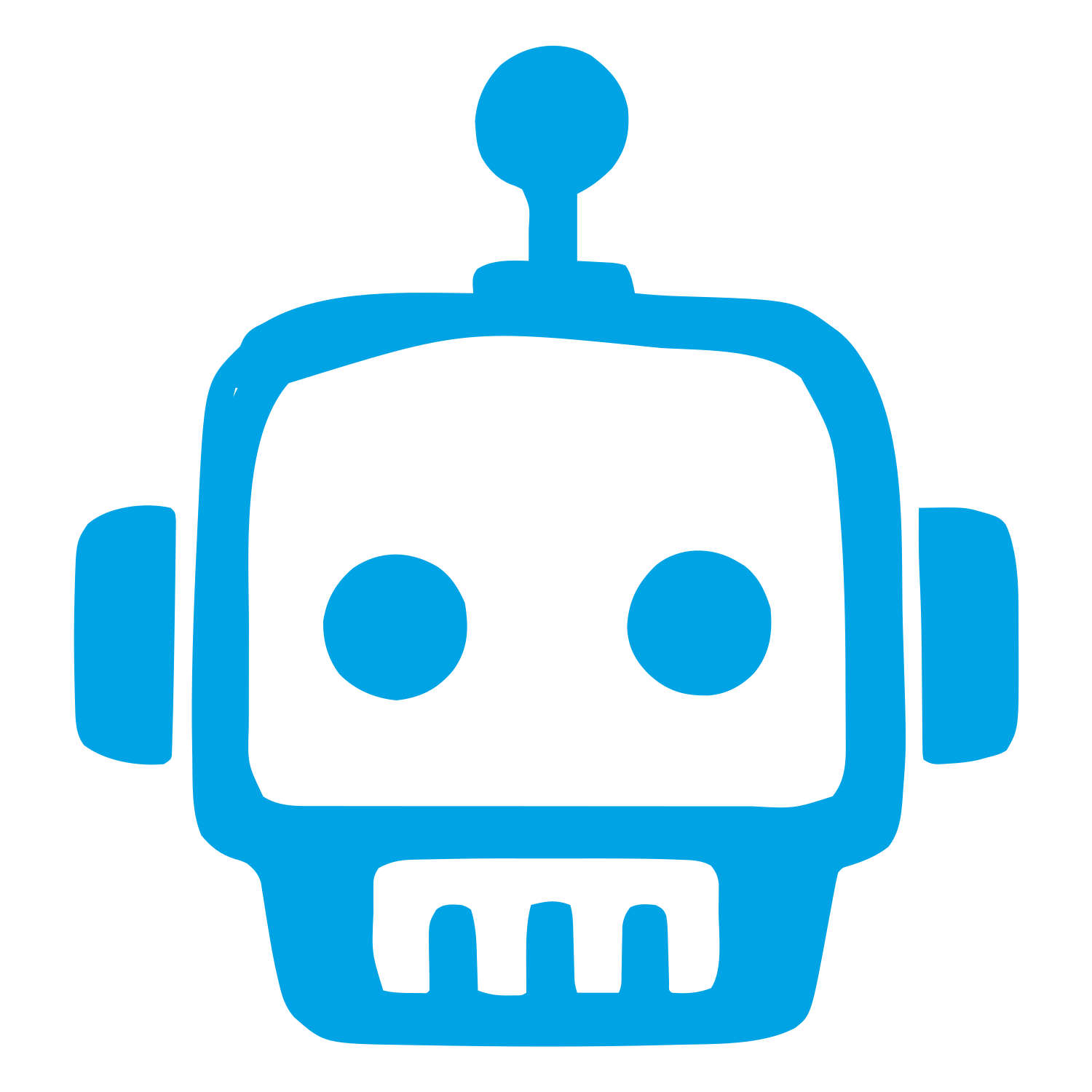 Hand-Drawn Robot Head Logo #00a3e4