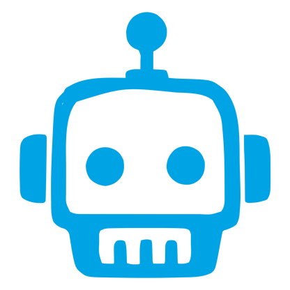Hand-Drawn Robot Head Logo #00a3e4