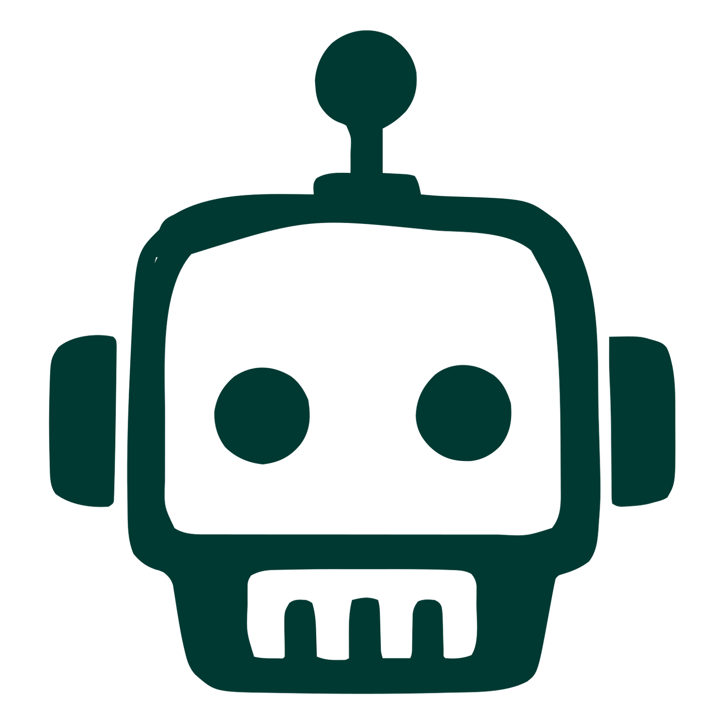 Hand-Drawn Robot Head Logo #003932
