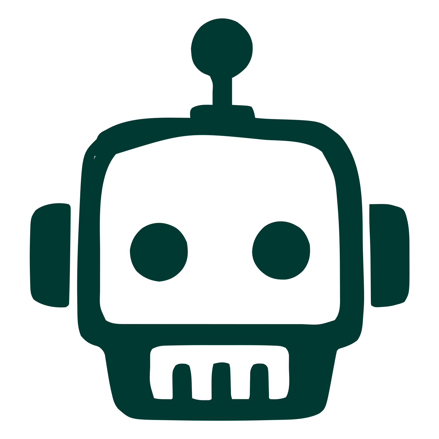 Hand-Drawn Robot Head Logo #003932