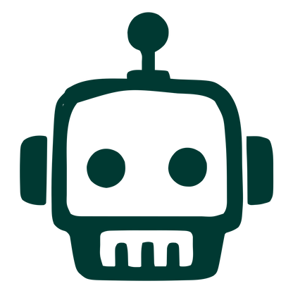 Hand-Drawn Robot Head Logo #003932