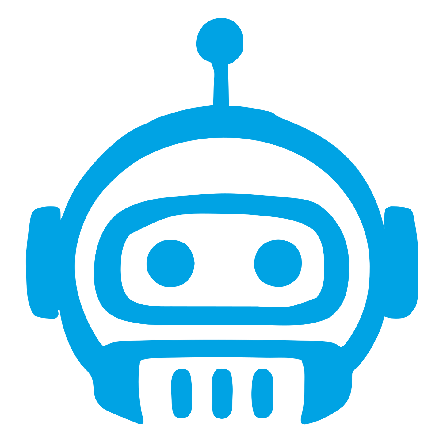 Hand-Drawn Robot Head Logo #00a3e4