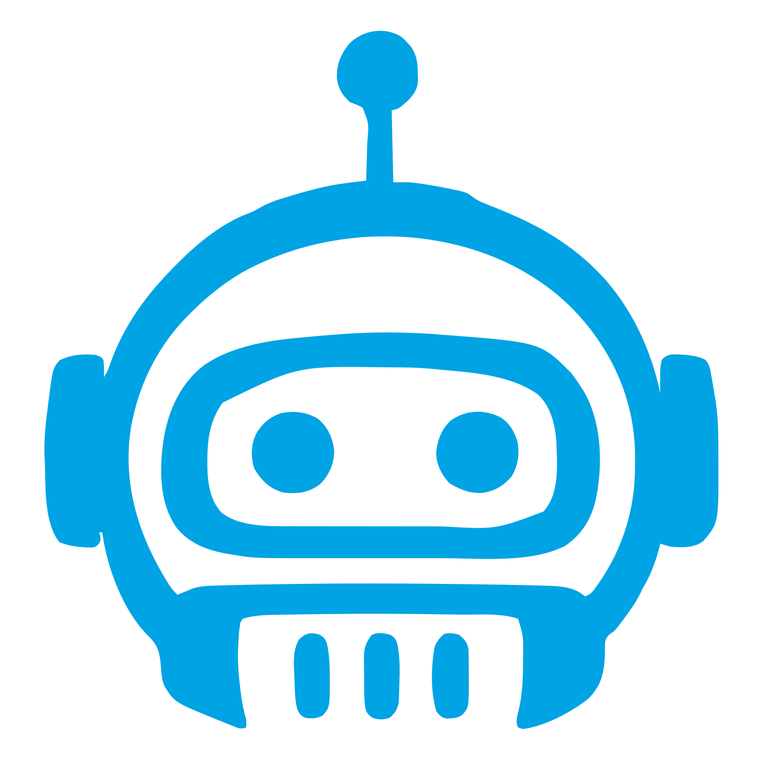 Hand-Drawn Robot Head Logo #00a3e4