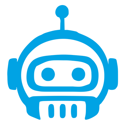 Hand-Drawn Robot Head Logo #00a3e4
