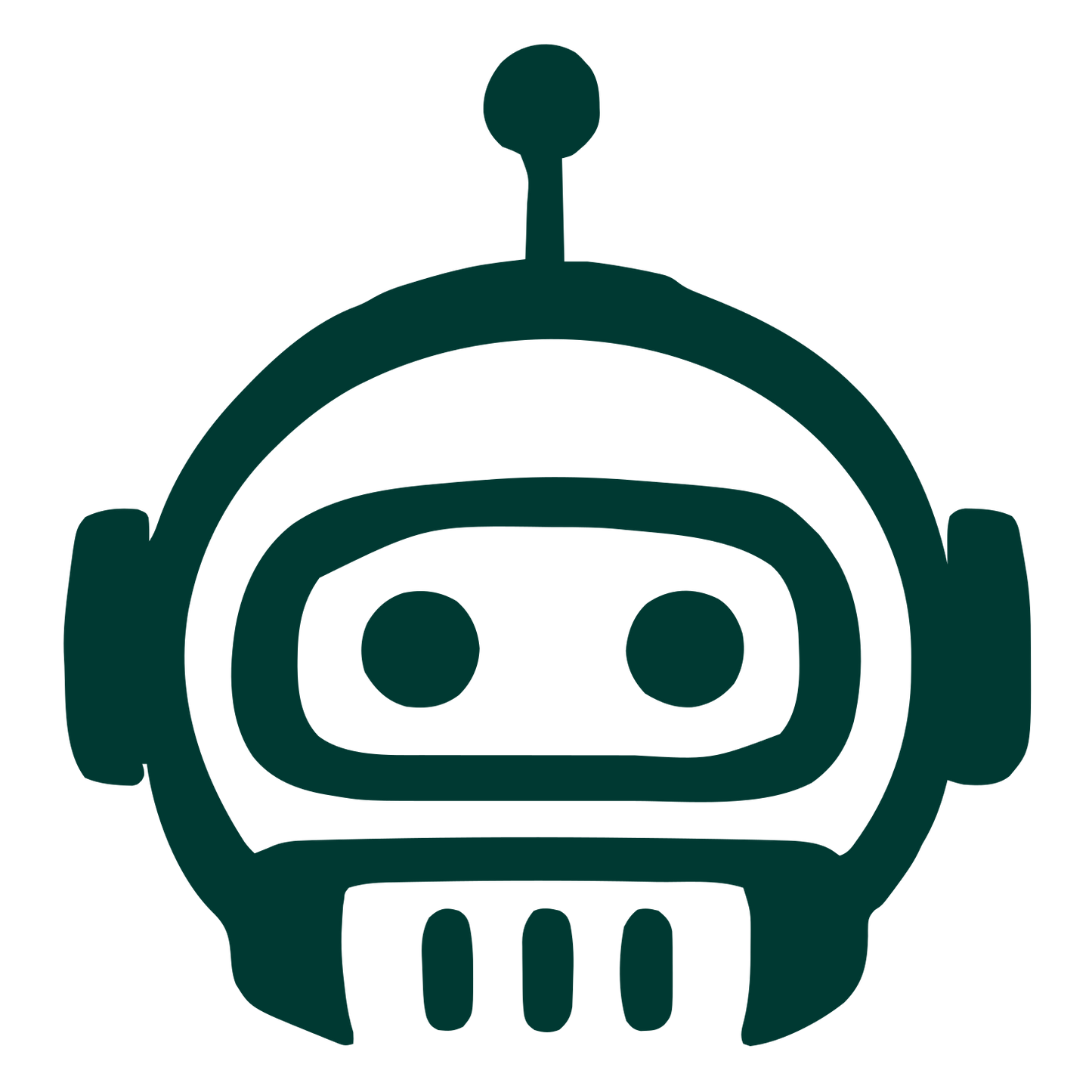 Hand-Drawn Robot Head Logo #003932
