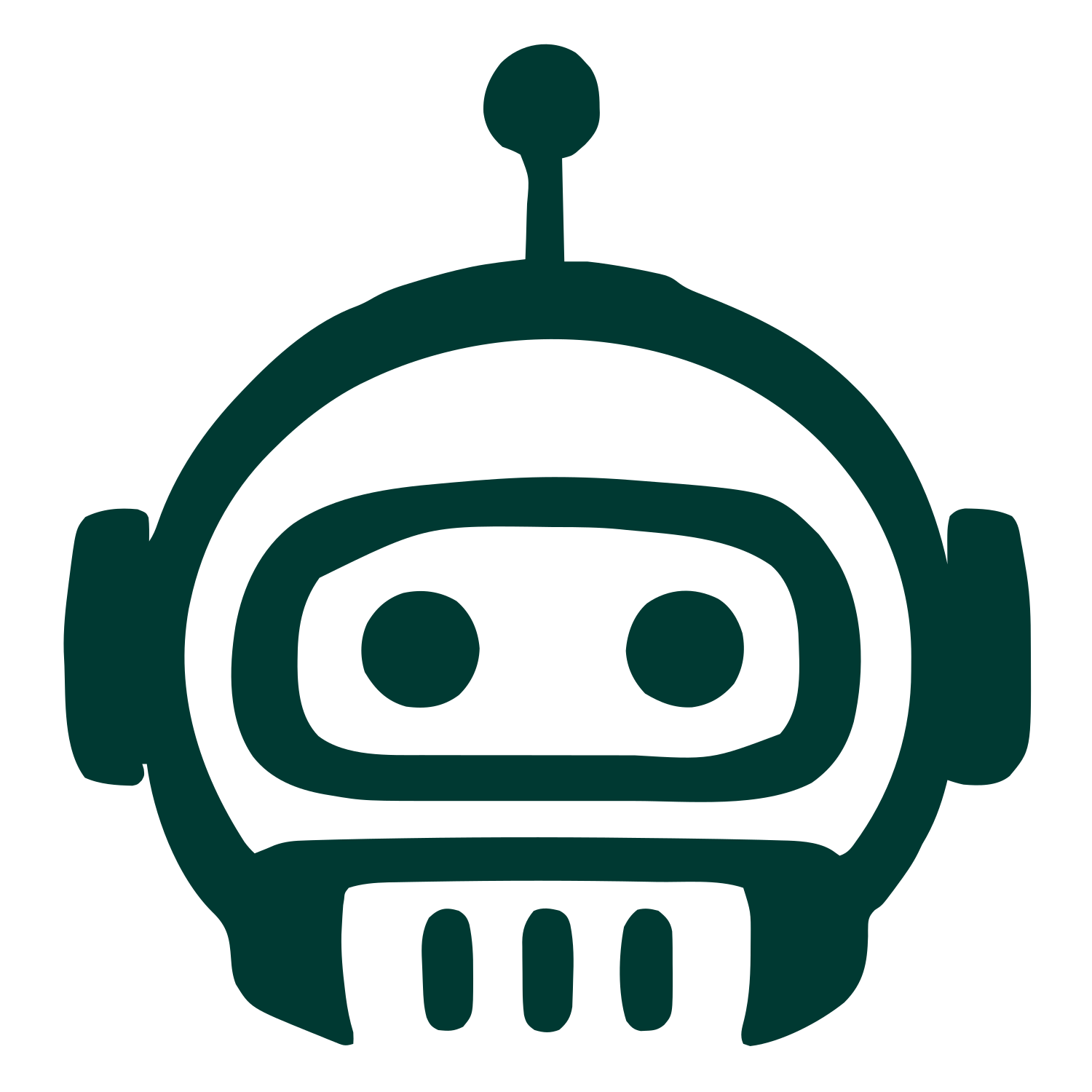 Hand-Drawn Robot Head Logo #003932
