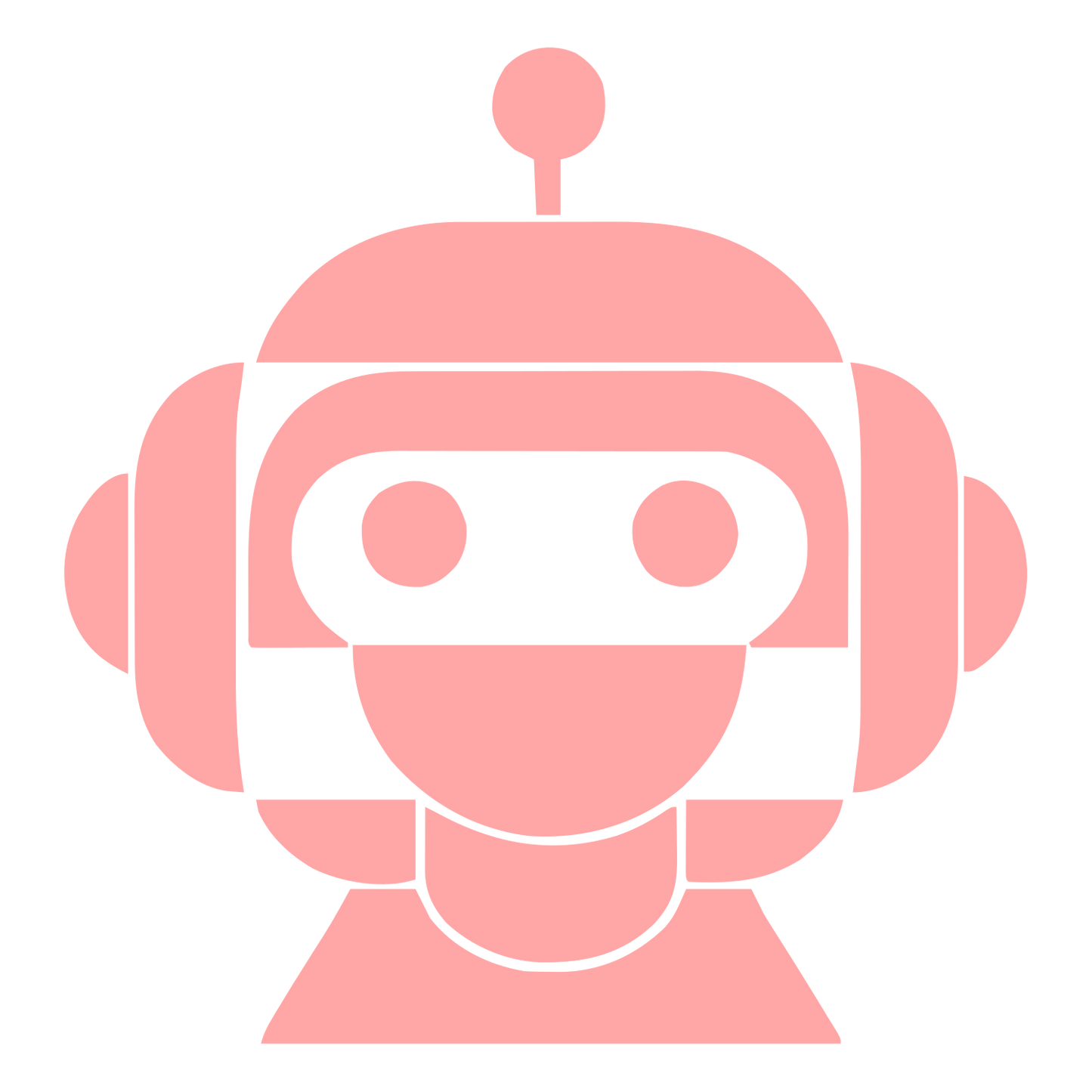 Robot Head Layered Logo #ffa6a6