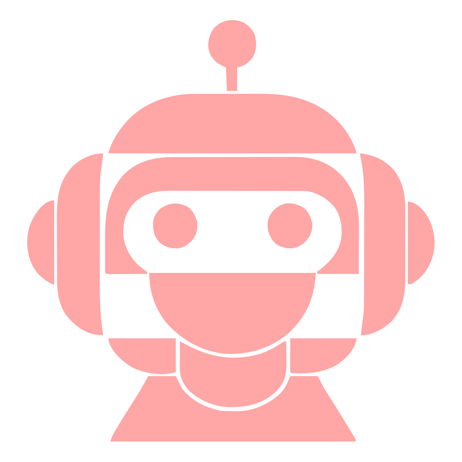 Robot Head Layered Logo #ffa6a6