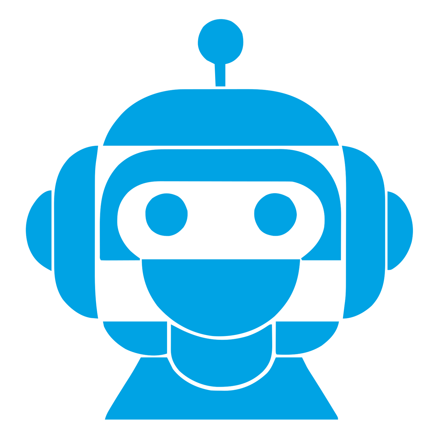 Robot Head Layered Logo #00a3e4