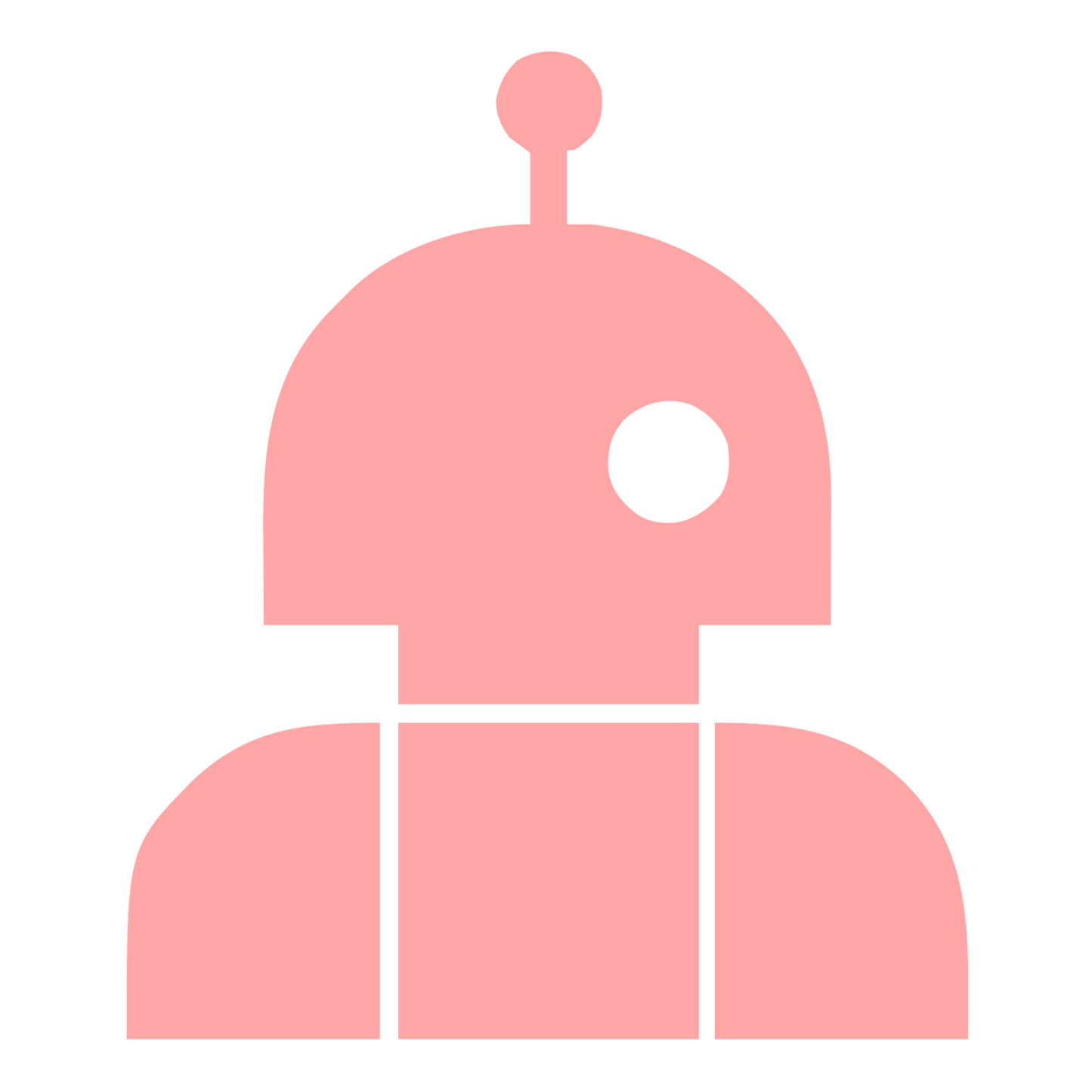 Robot Head Antenna Logo #ffa6a6