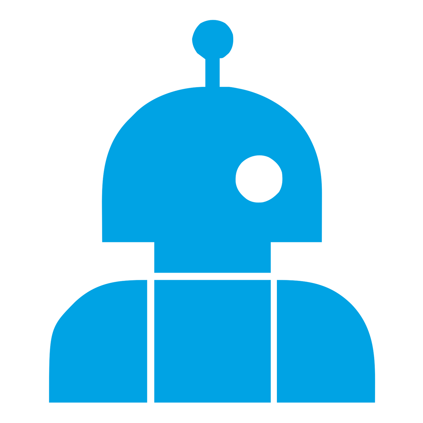 Robot Head Antenna Logo #00a3e4