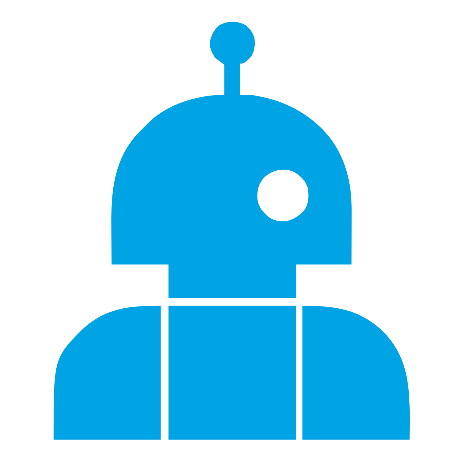 Robot Head Antenna Logo #00a3e4
