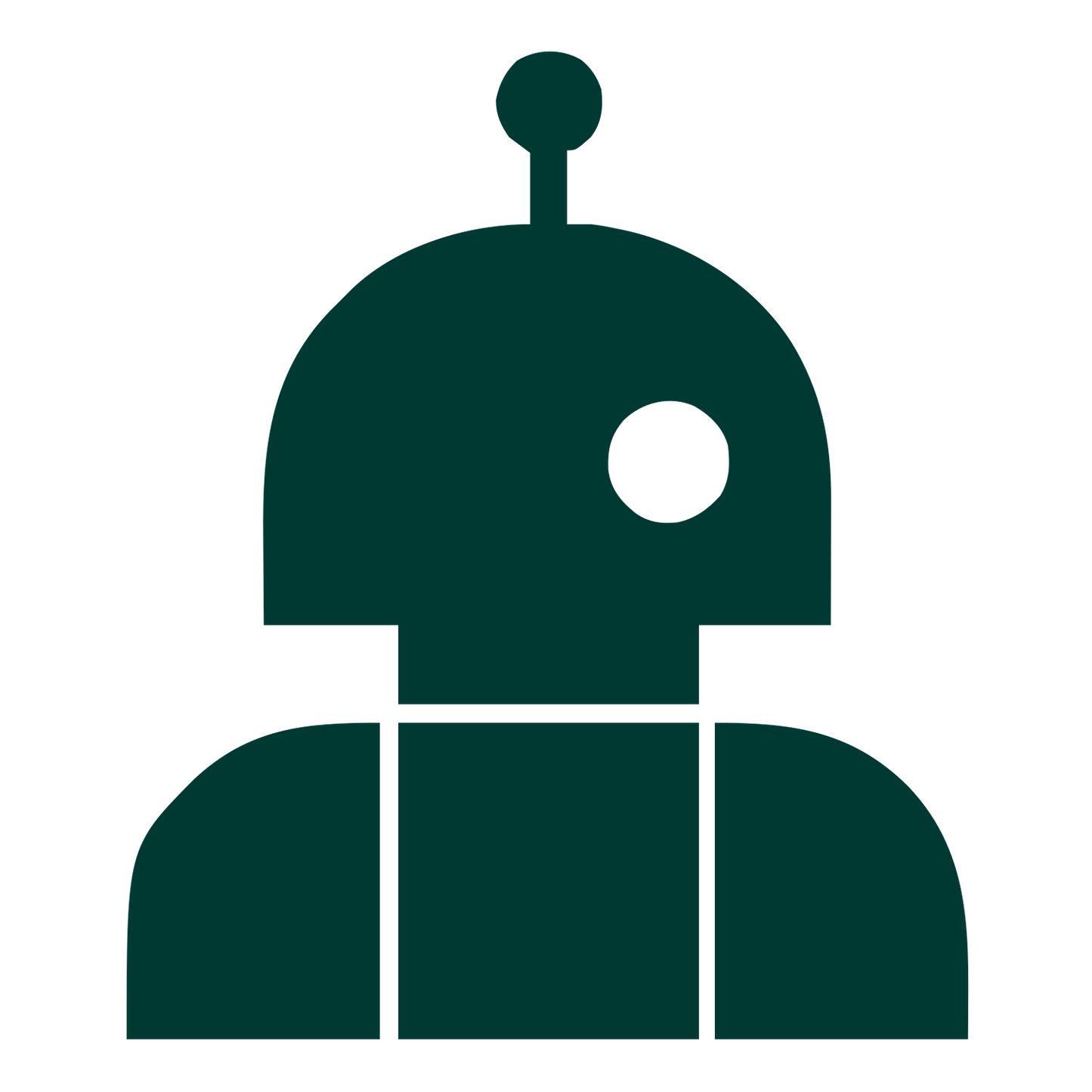 Robot Head Antenna Logo #003932