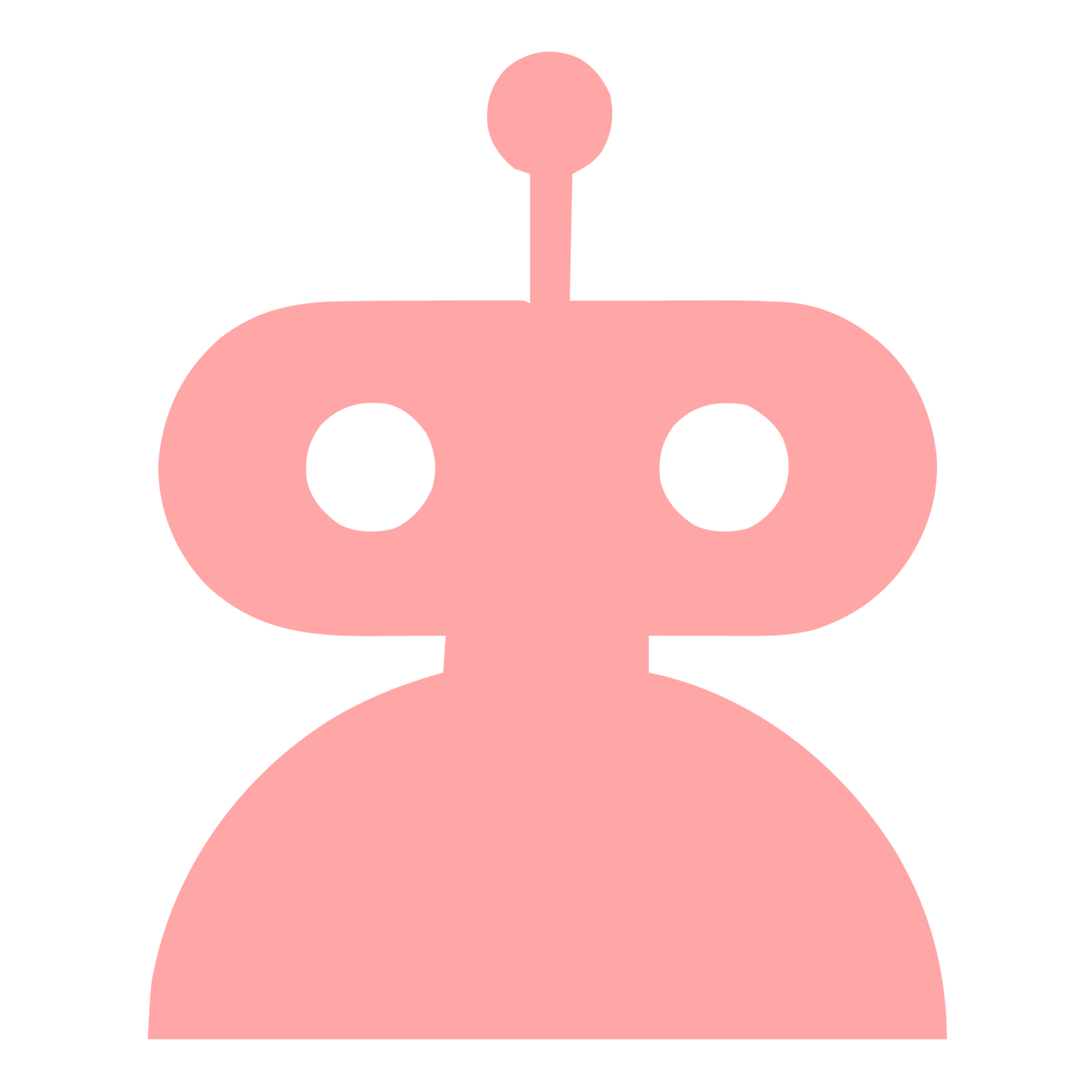Robot Head Antenna Logo #ffa6a6