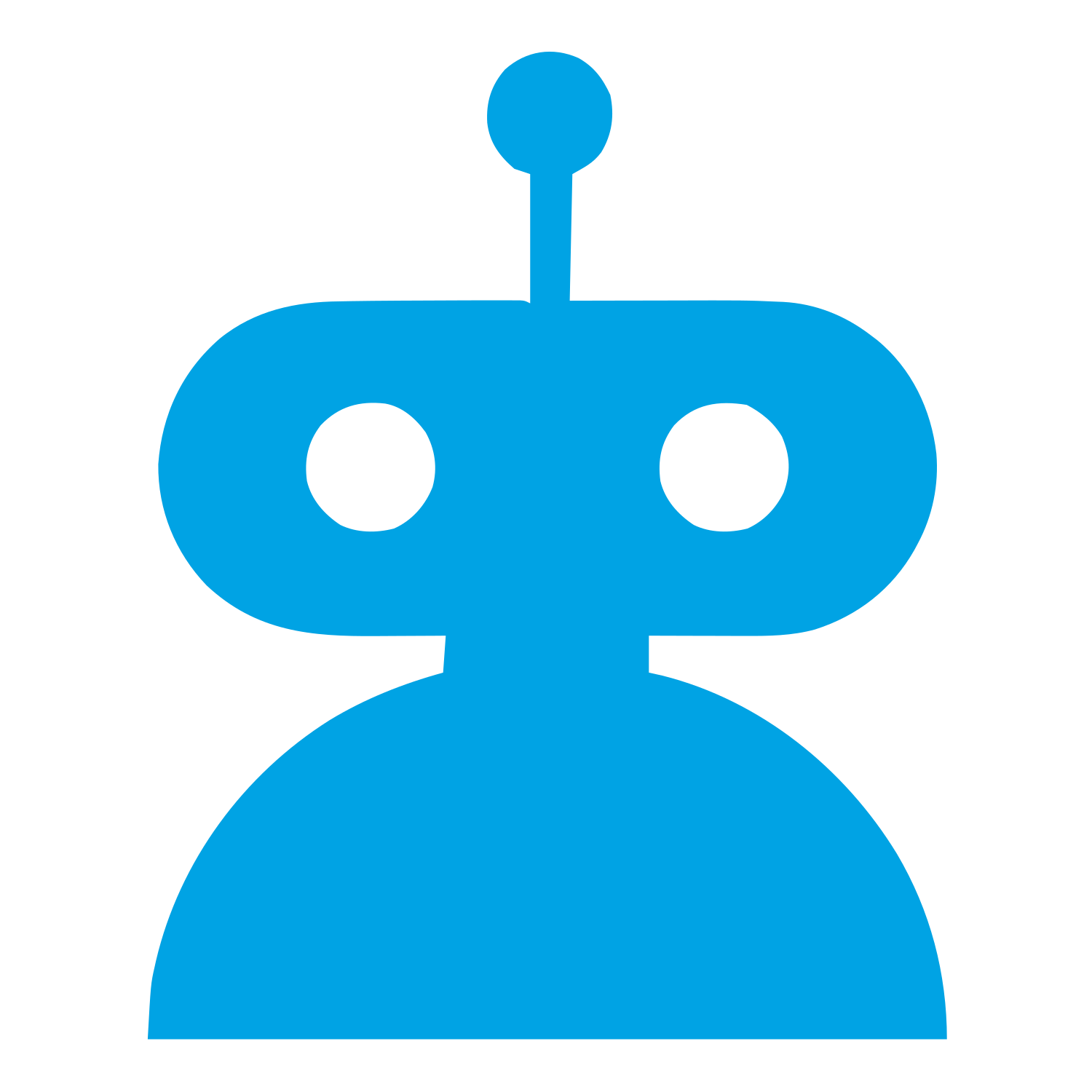 Robot Head Antenna Logo #00a3e4