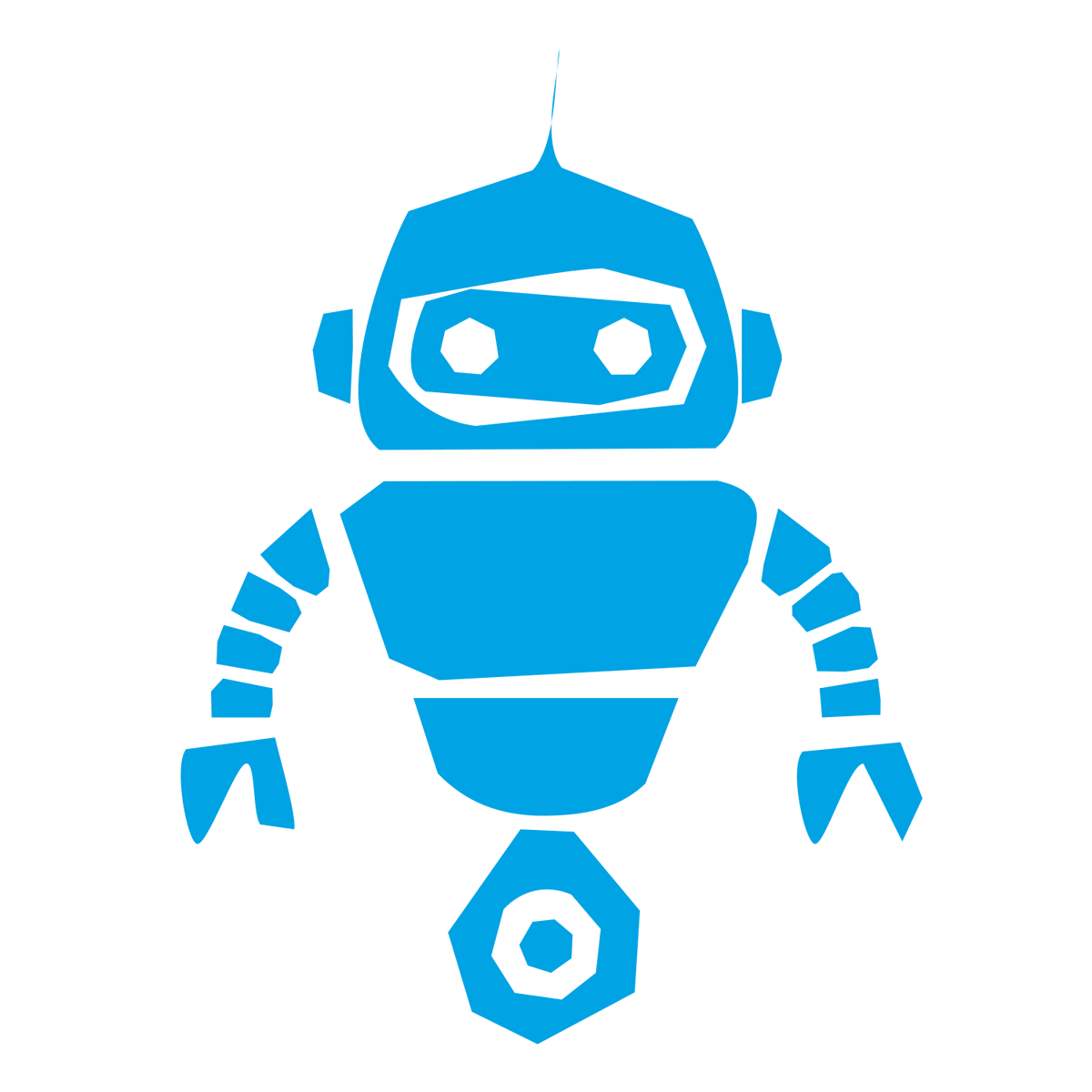 Robot Hand-Drawn Logo #00a3e4