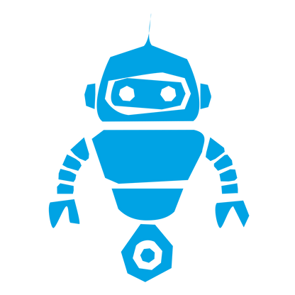 Robot Hand-Drawn Logo #00a3e4