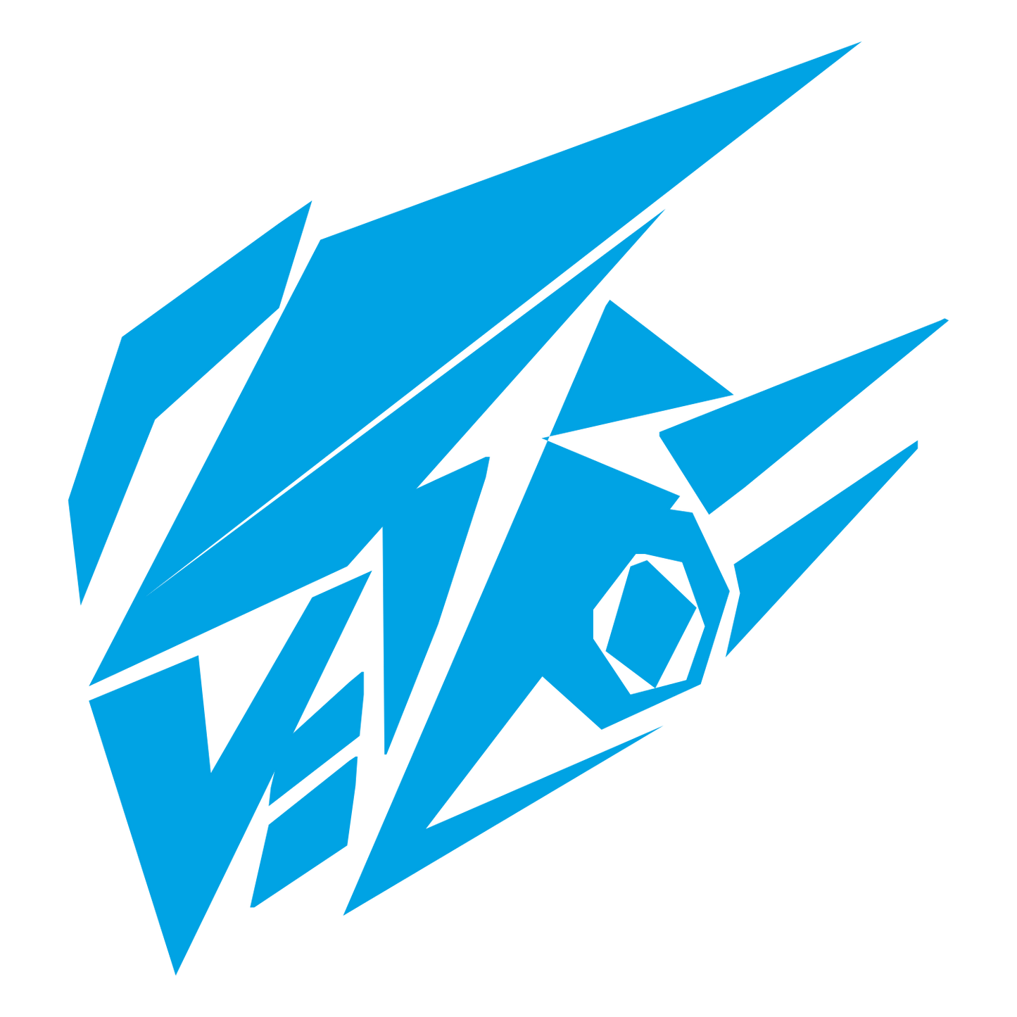 Geometric Robot Head Logo #00a3e4