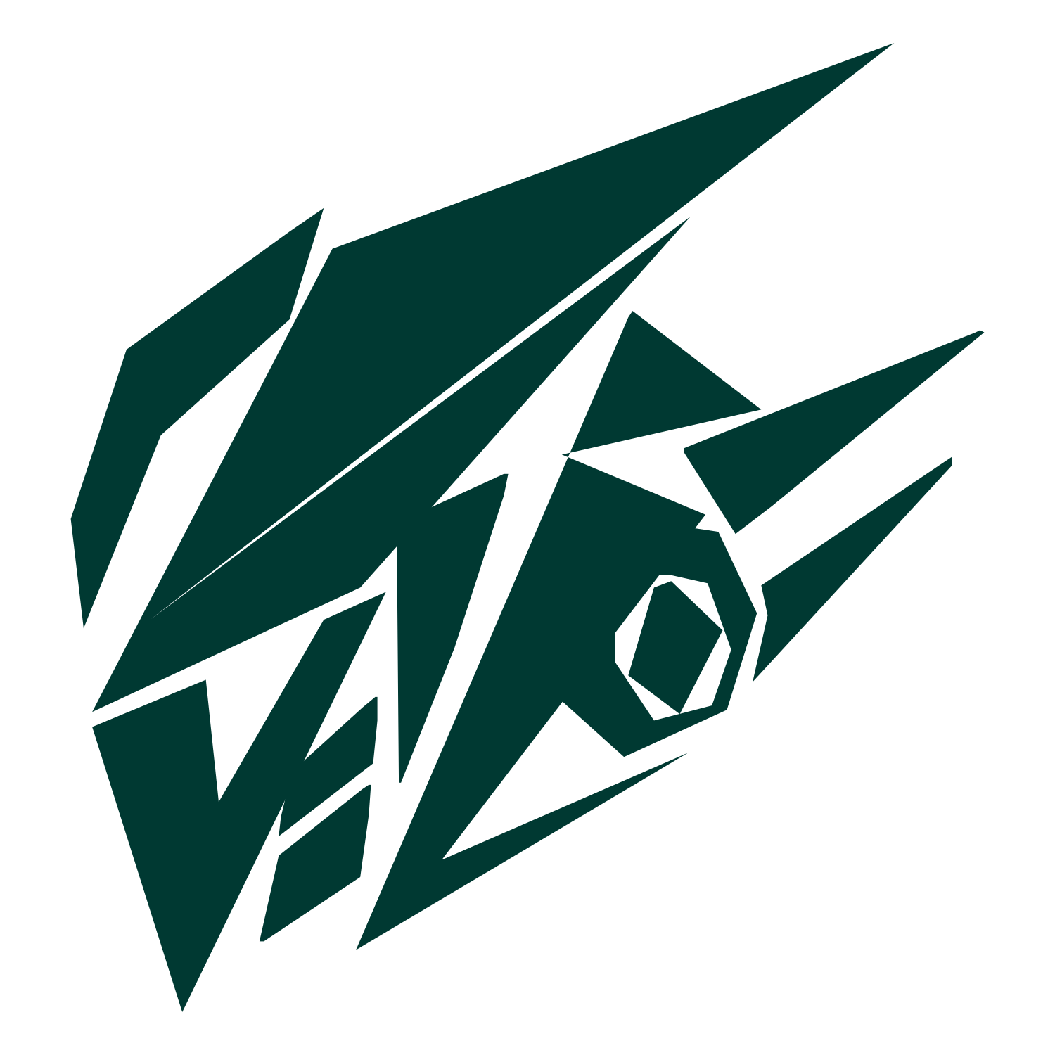 Geometric Robot Head Logo #003932
