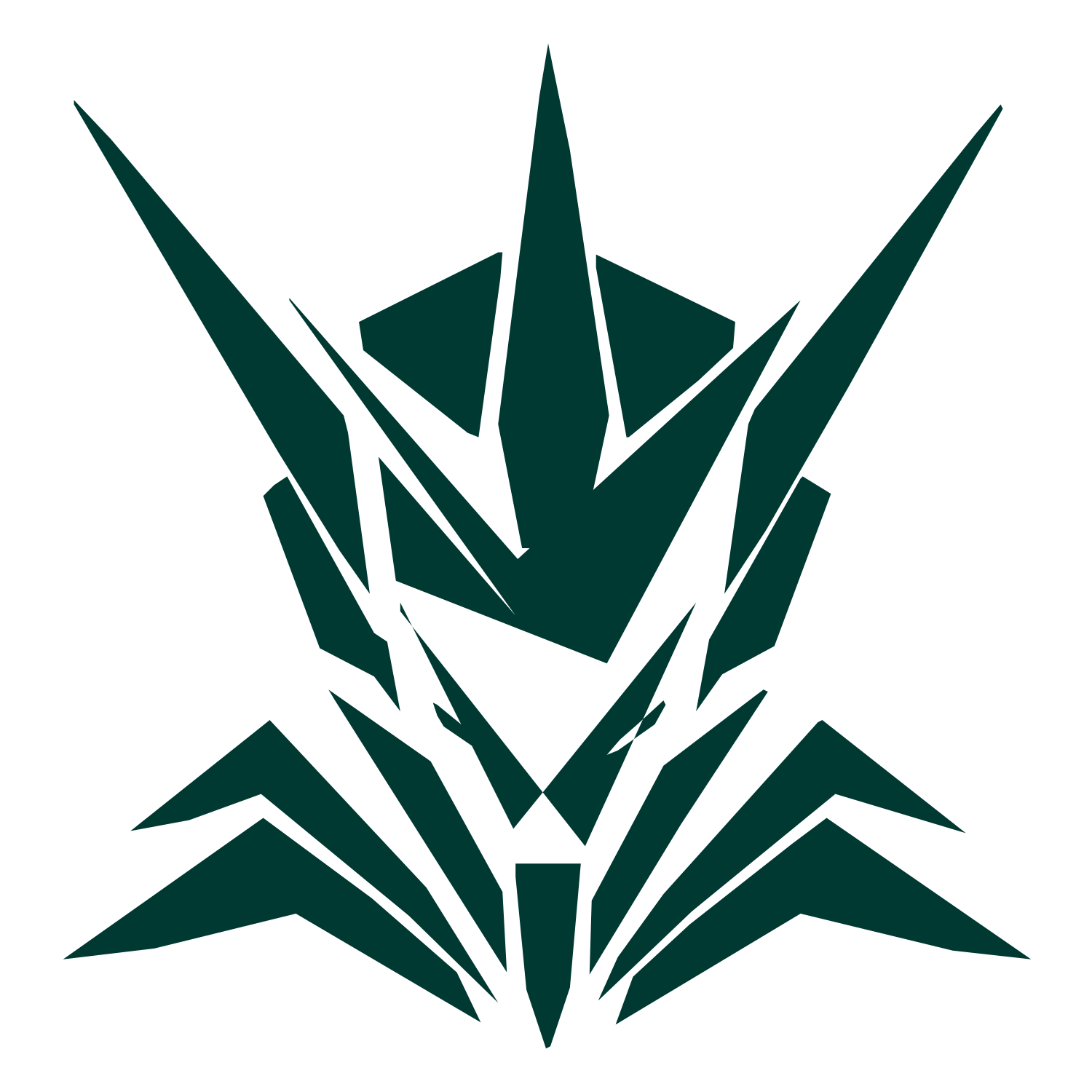Mech Robot Face Logo #003932