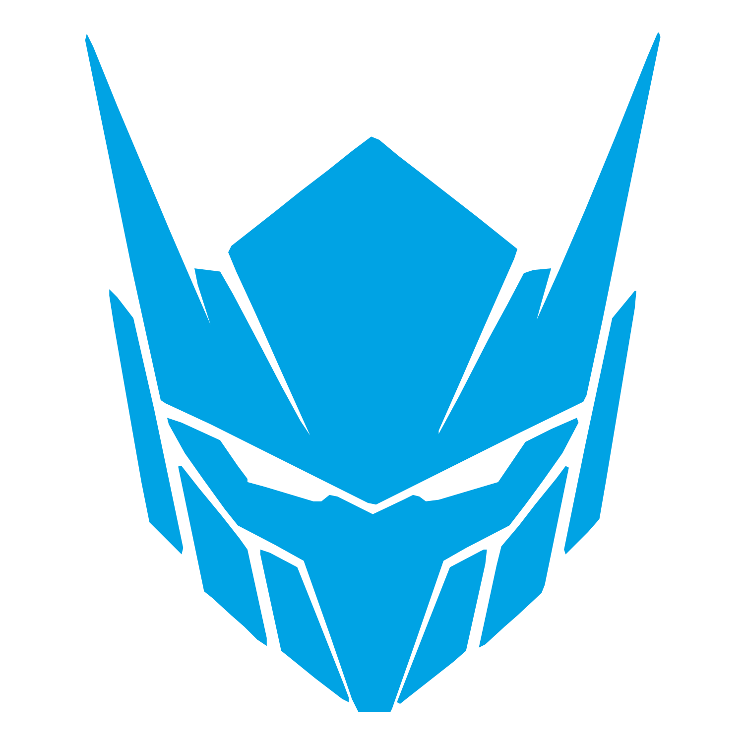 Robot Mech Helmet Logo #00a3e4