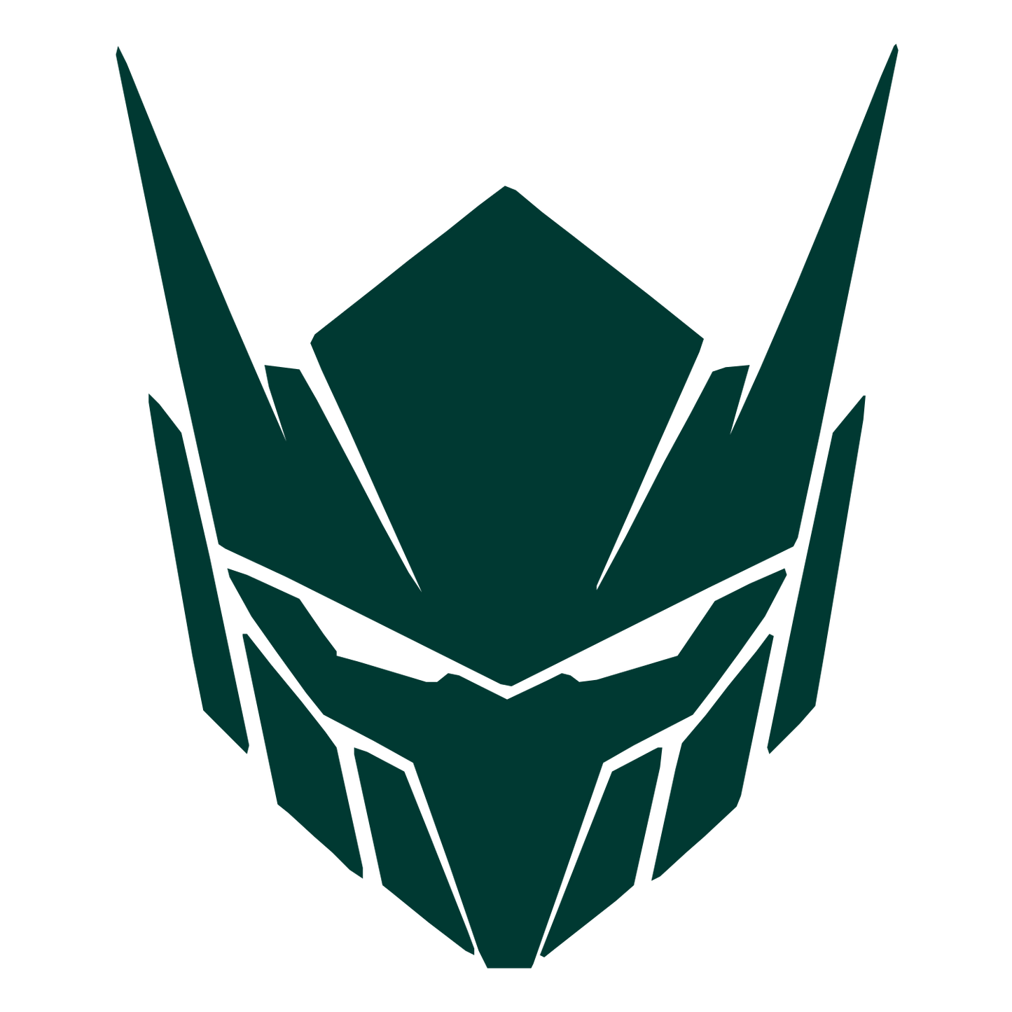Robot Mech Helmet Logo #003932