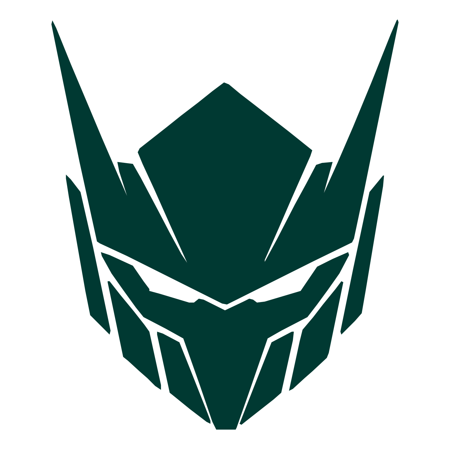 Robot Mech Helmet Logo #003932