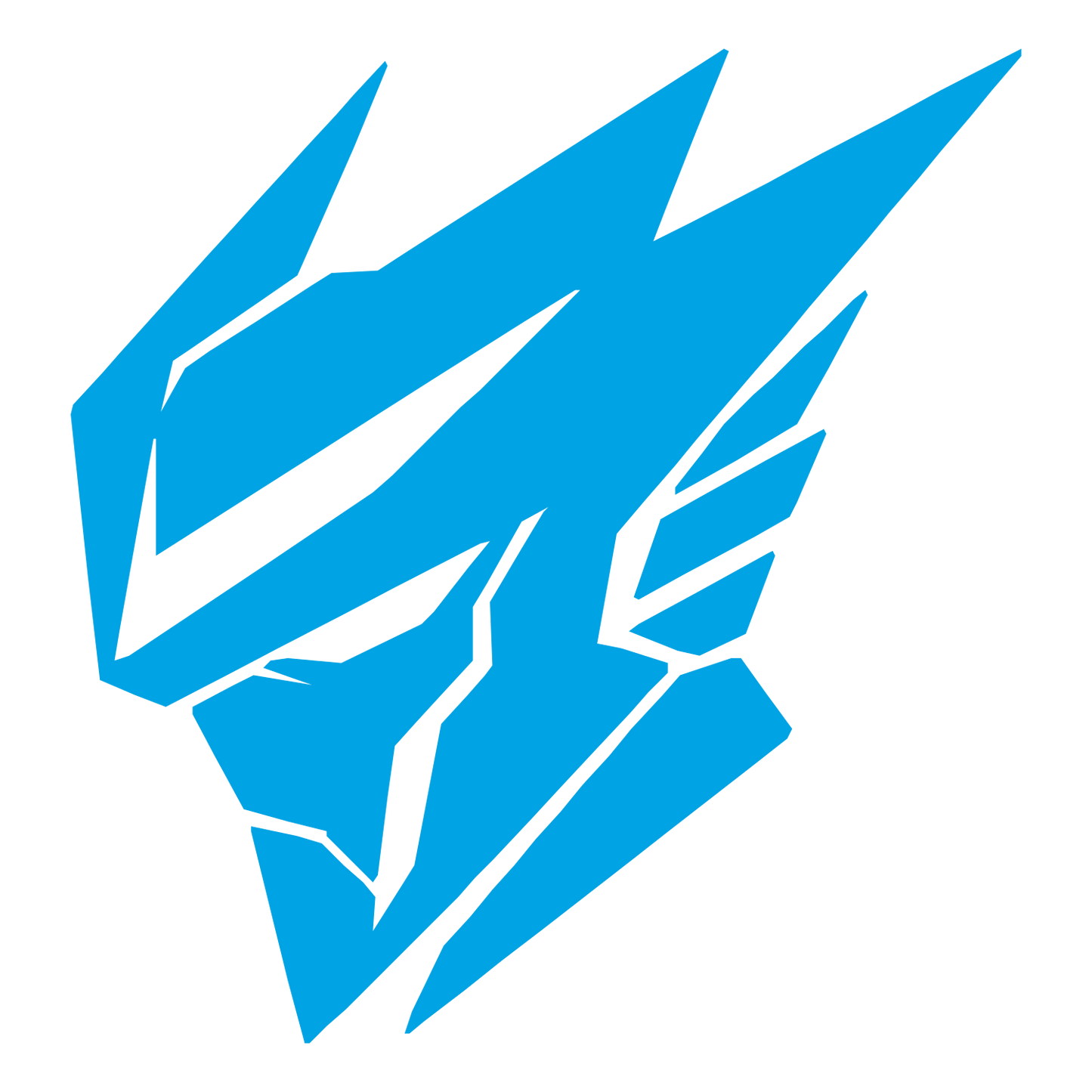 Geometric Robot Head Logo #00a3e4