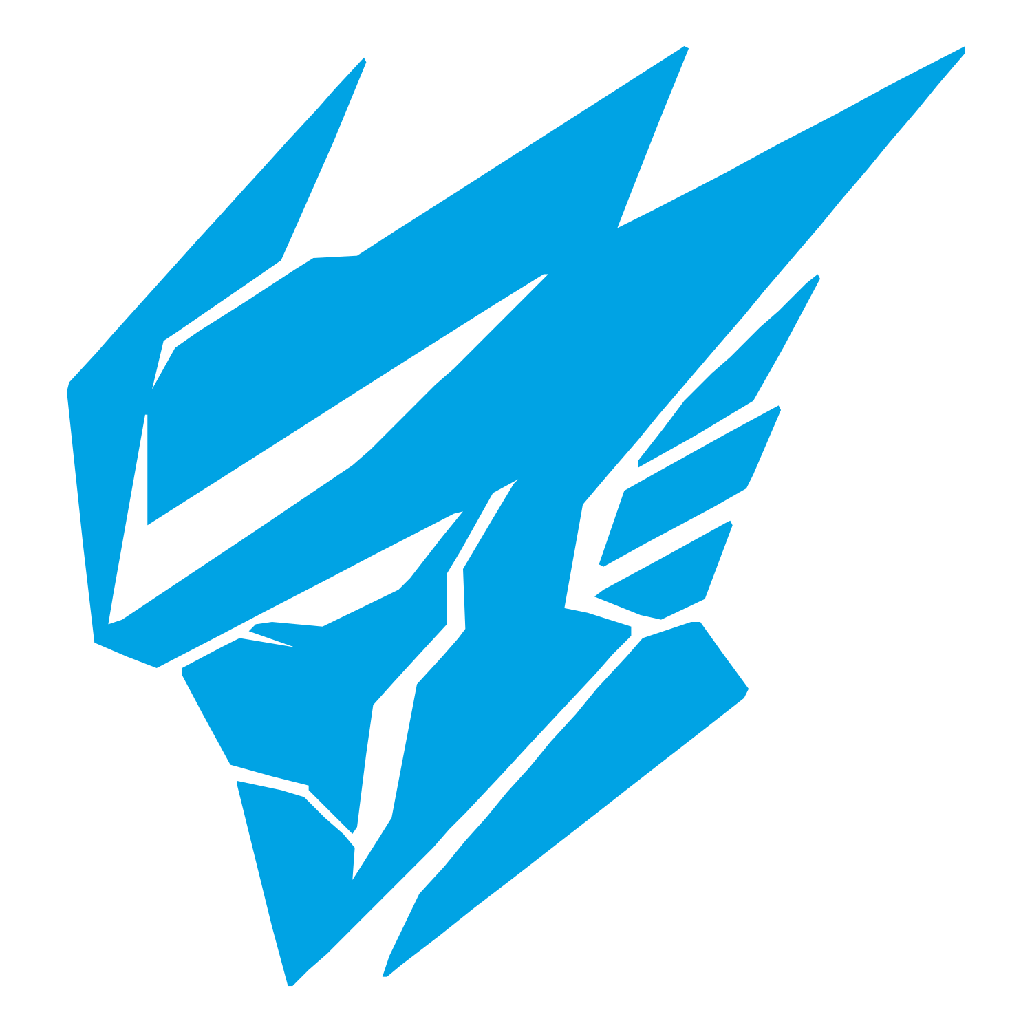 Geometric Robot Head Logo #00a3e4