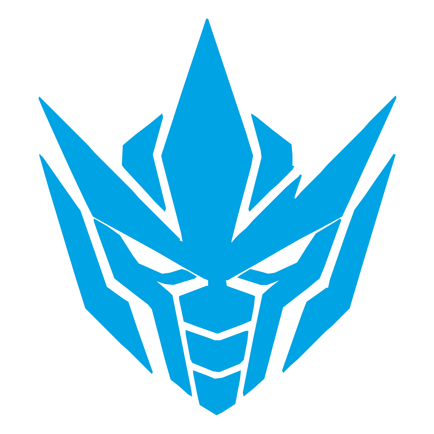 Robot Face Mech Logo #00a3e4