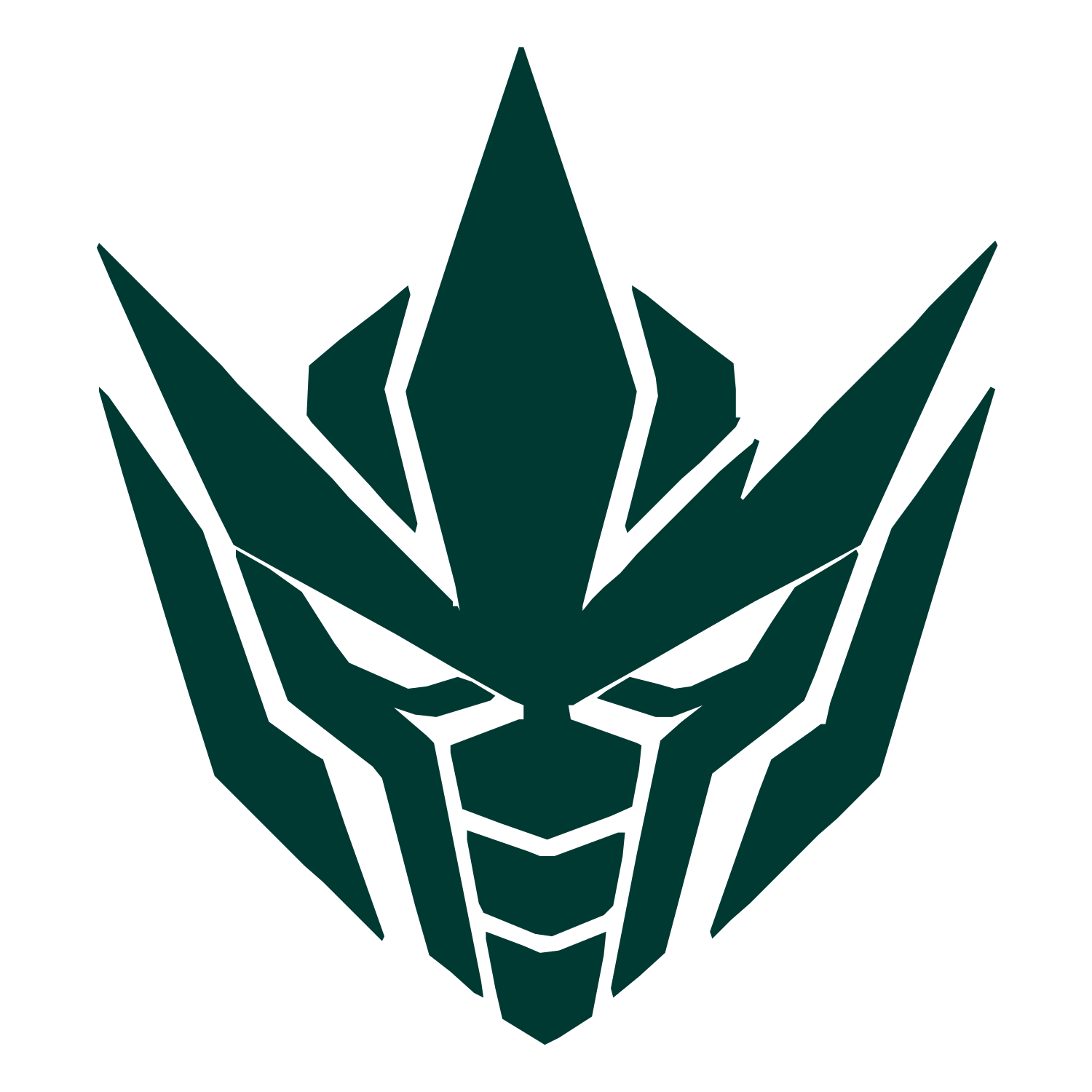 Robot Face Mech Logo #003932