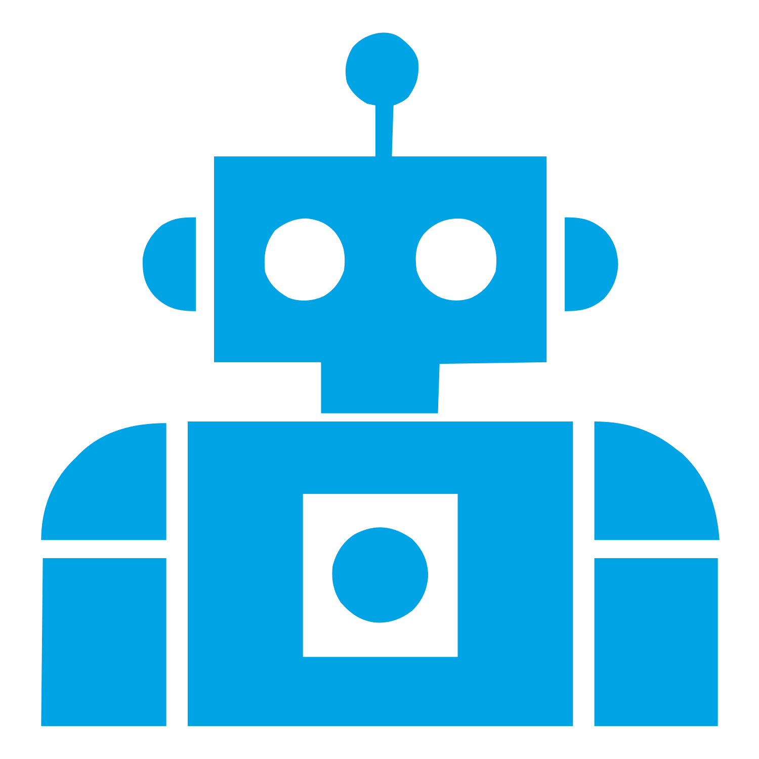 Bauhaus Robot Logo #00a3e4