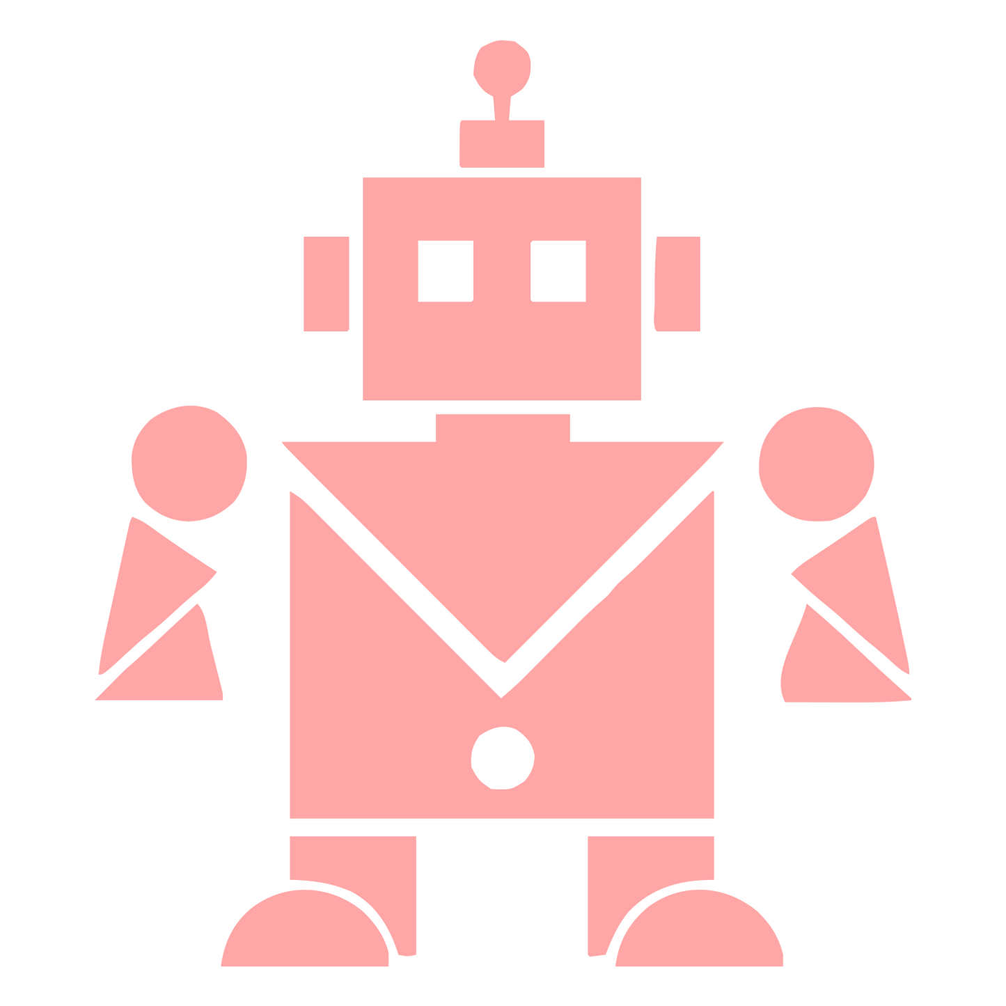 Bauhaus Robot Character Logo #ffa6a6
