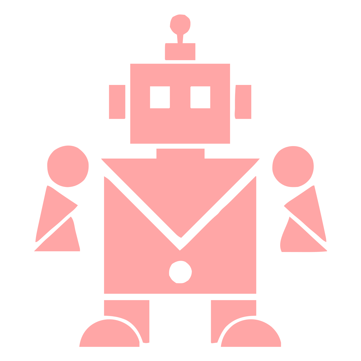 Bauhaus Robot Character Logo #ffa6a6
