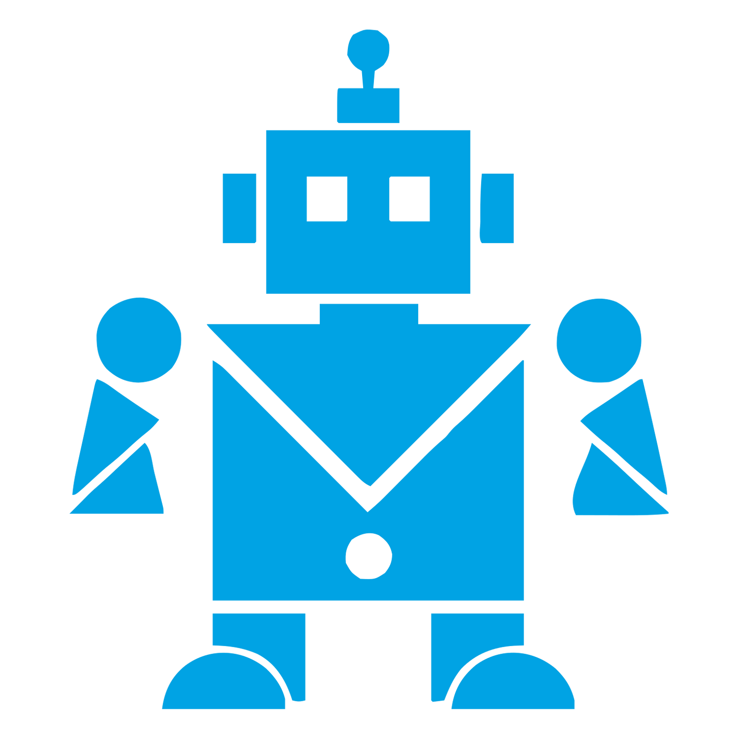 Bauhaus Robot Character Logo #00a3e4