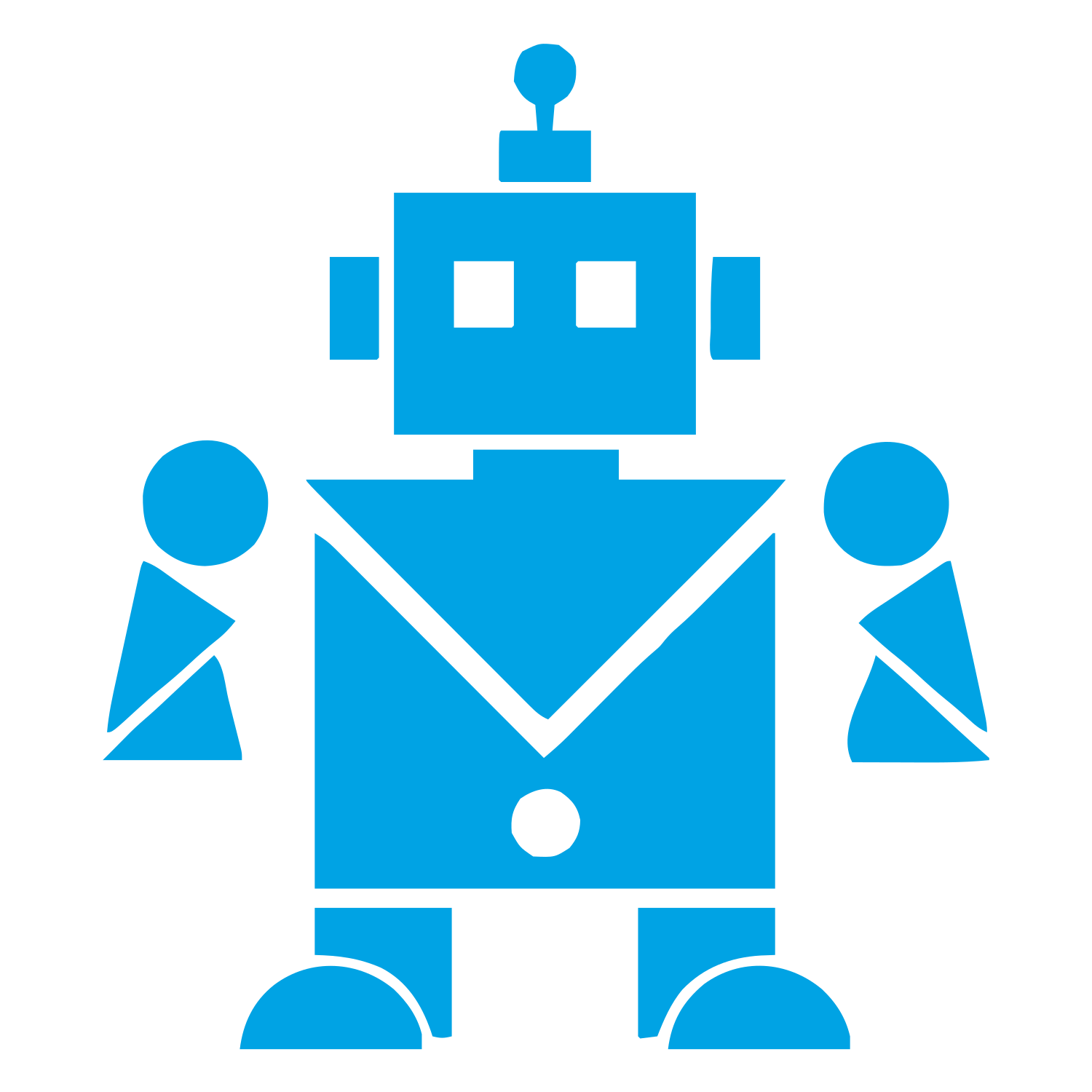 Bauhaus Robot Character Logo #00a3e4