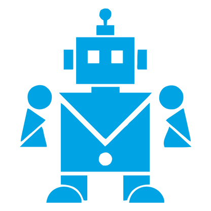 Bauhaus Robot Character Logo #00a3e4