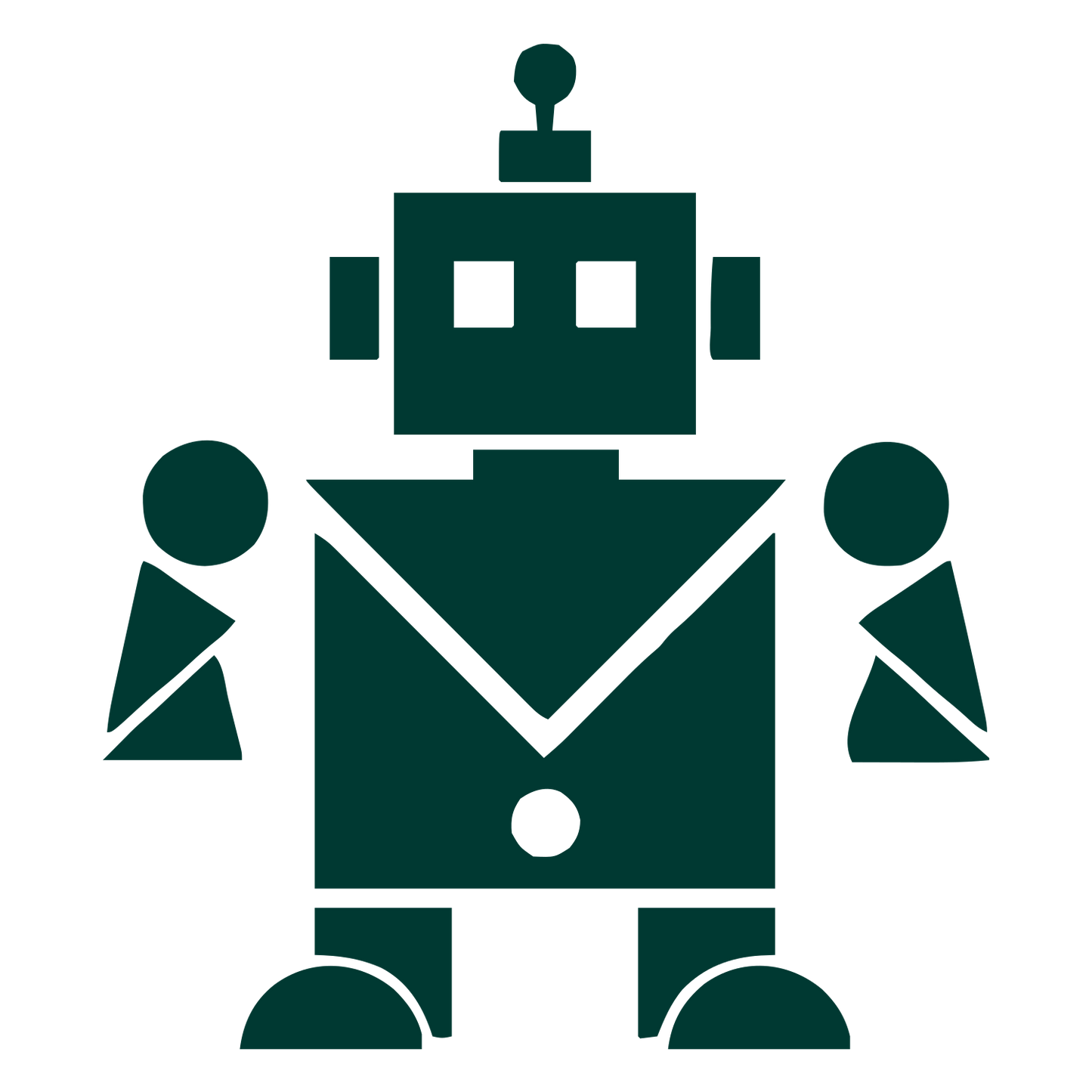 Bauhaus Robot Character Logo #003932