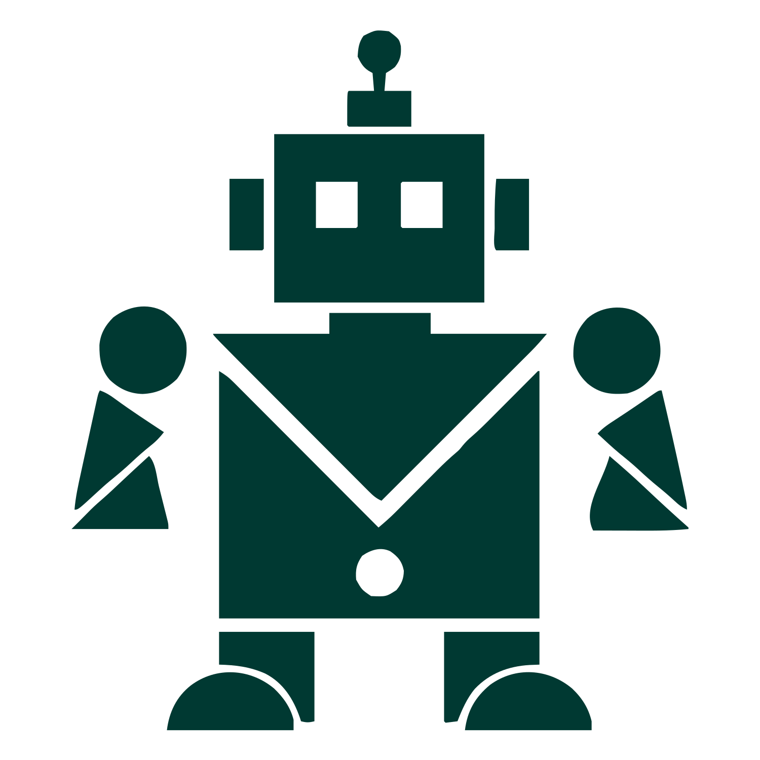 Bauhaus Robot Character Logo #003932