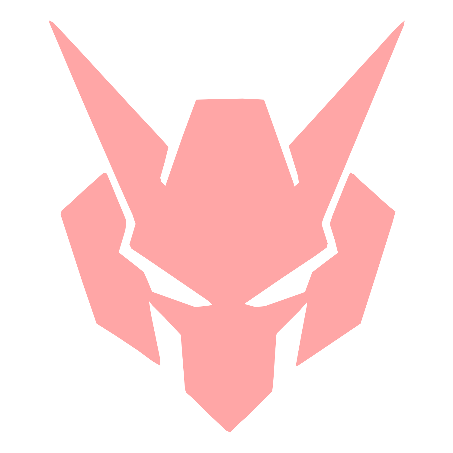 Mech Robot Helmet Logo #ffa6a6