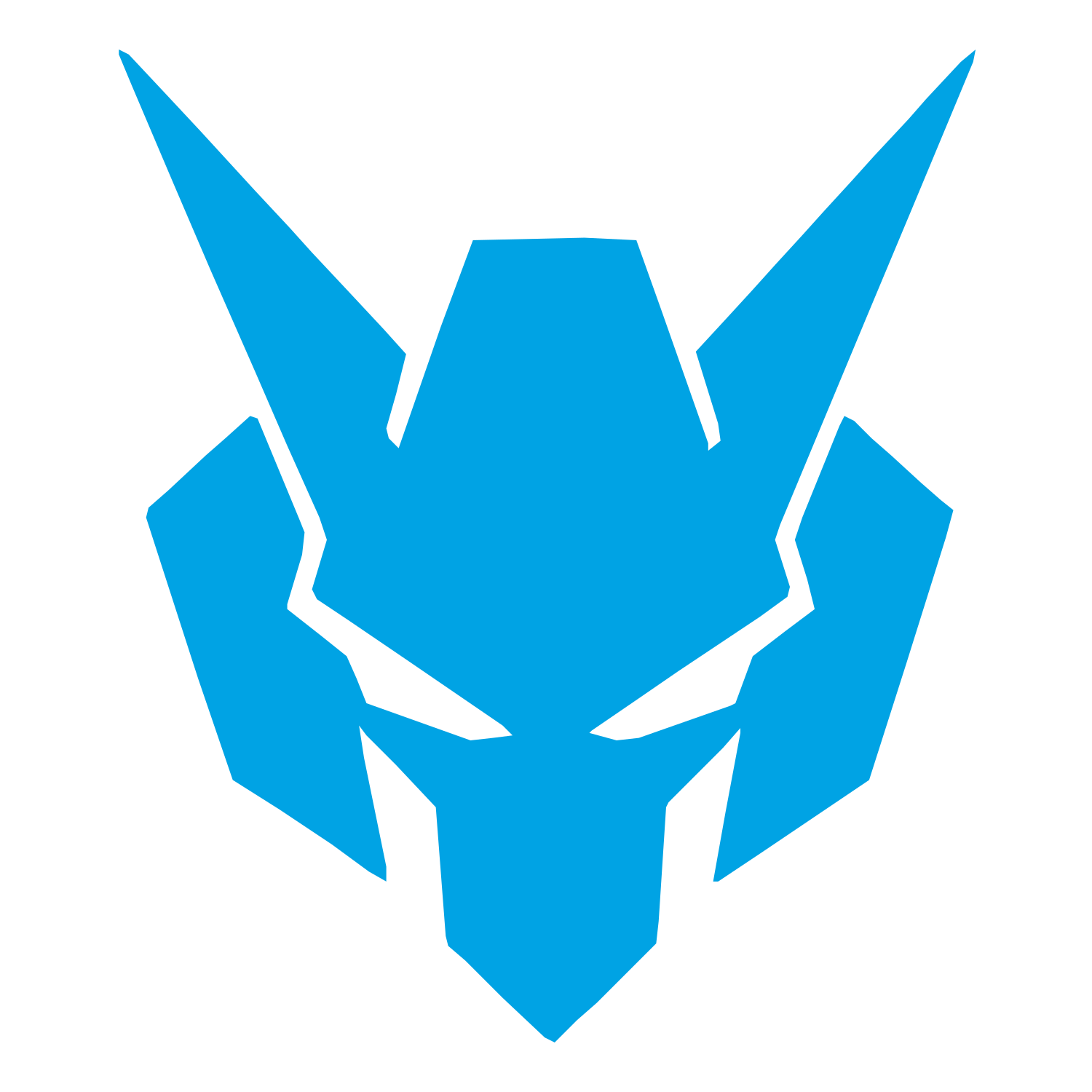 Mech Robot Helmet Logo #00a3e4