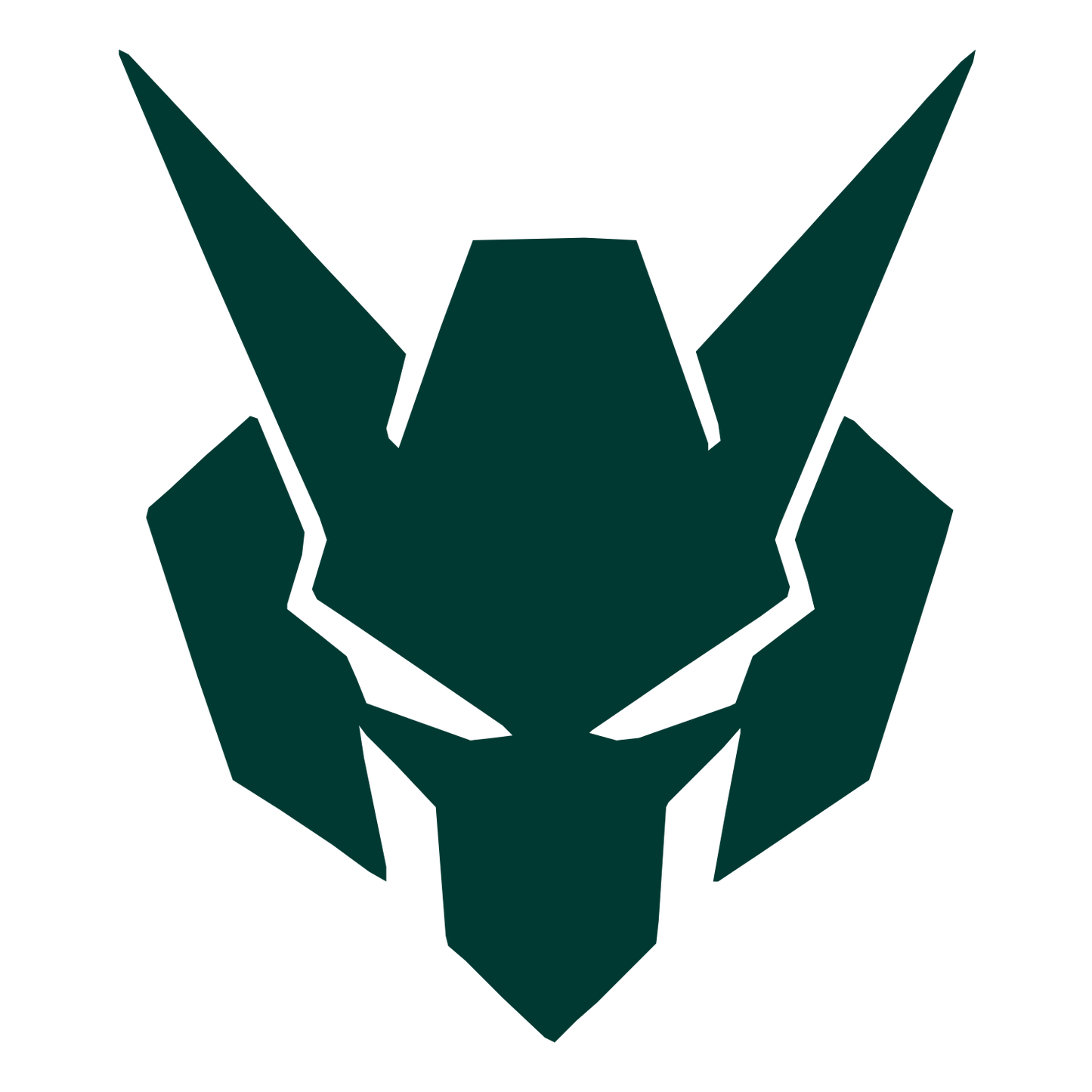 Mech Robot Helmet Logo #003932