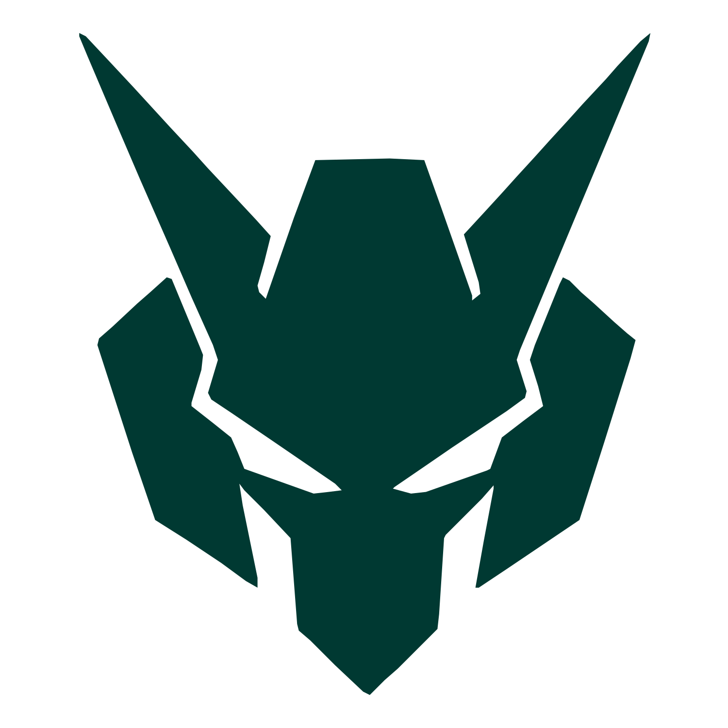 Mech Robot Helmet Logo #003932
