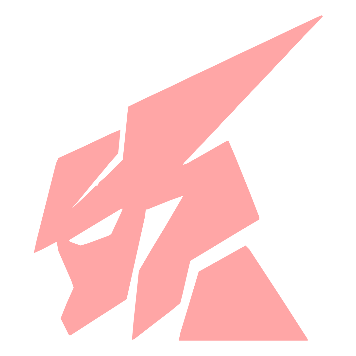 Fragmented Robot Figure Logo #ffa6a6