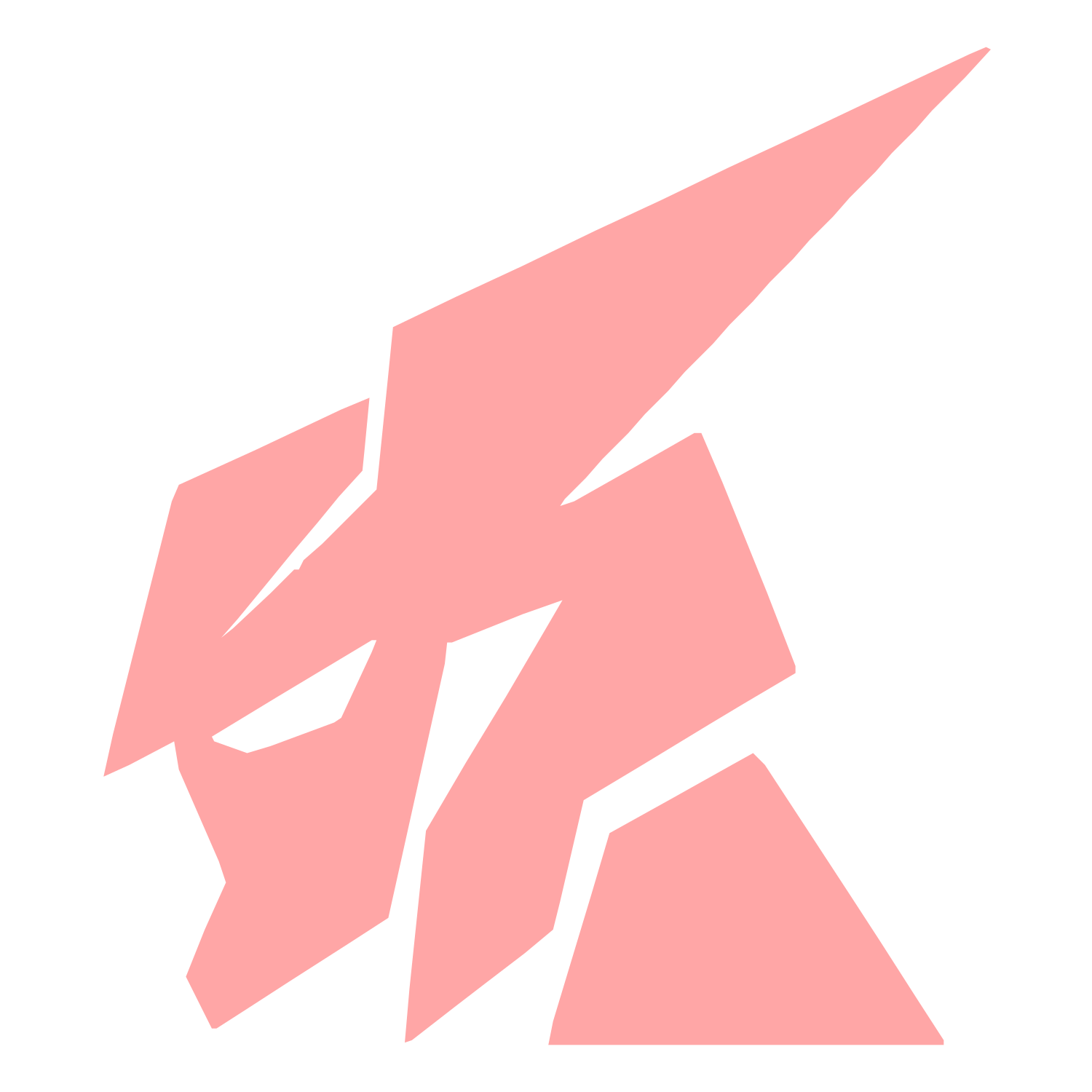 Fragmented Robot Figure Logo #ffa6a6