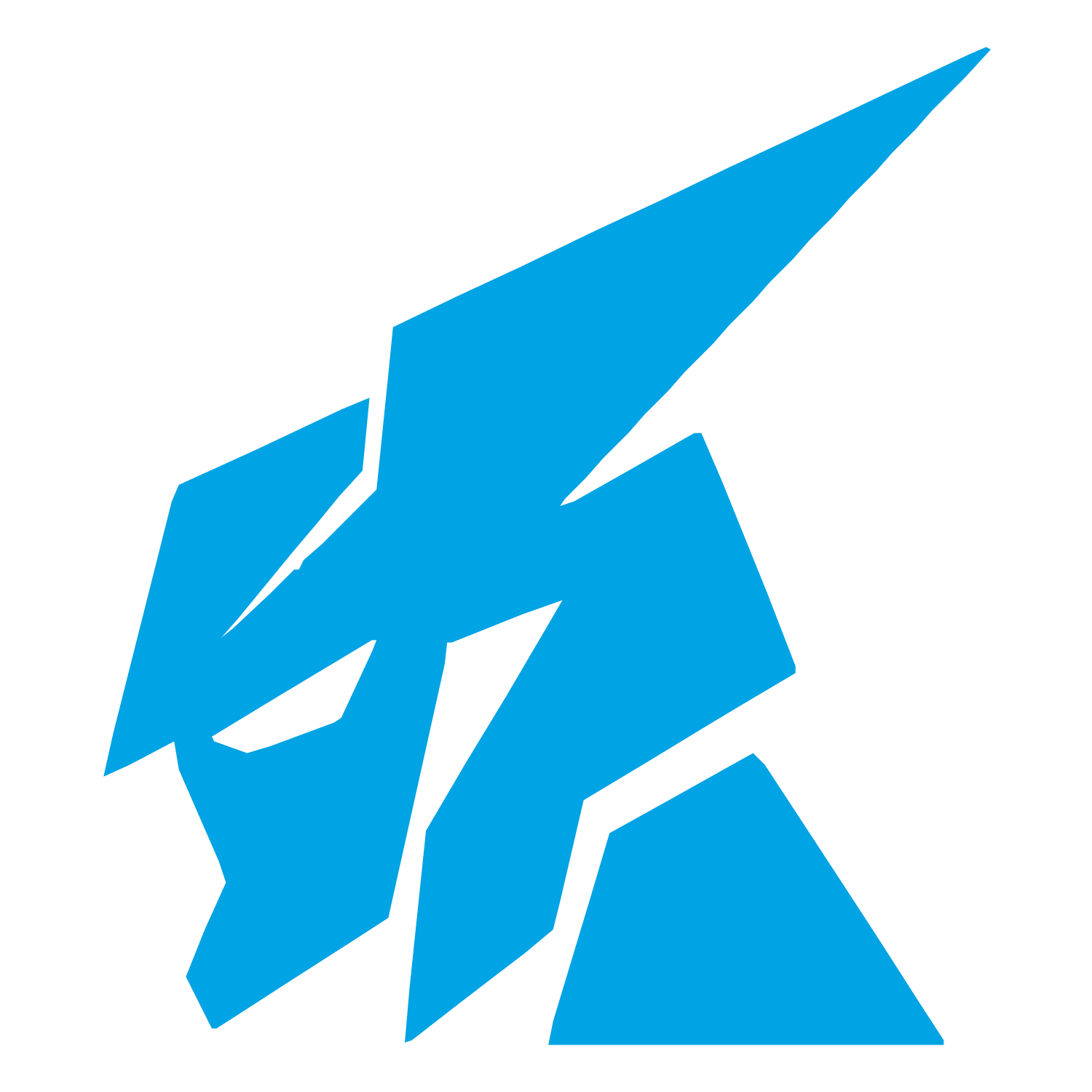 Fragmented Robot Figure Logo #00a3e4