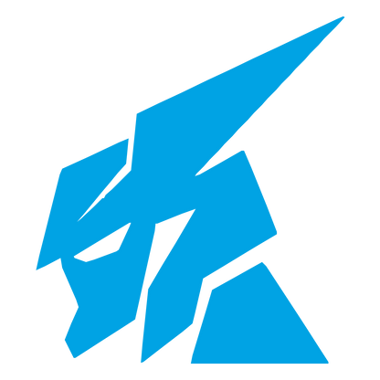 Fragmented Robot Figure Logo #00a3e4