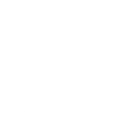 Fragmented Robot Figure Logo #ffffff