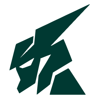 Fragmented Robot Figure Logo #003932
